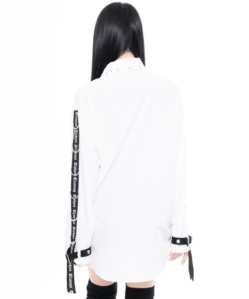 TRAVAS TOKYO(トラバス トウキョウ)の「『TRAVAS TOKYO/トラバス トーキョー』ネクタイ付きパンクスデザインシャツ(シャツ/ブラウス・レディース・ブラック/ホワイト・FREE)」の6枚目の写真