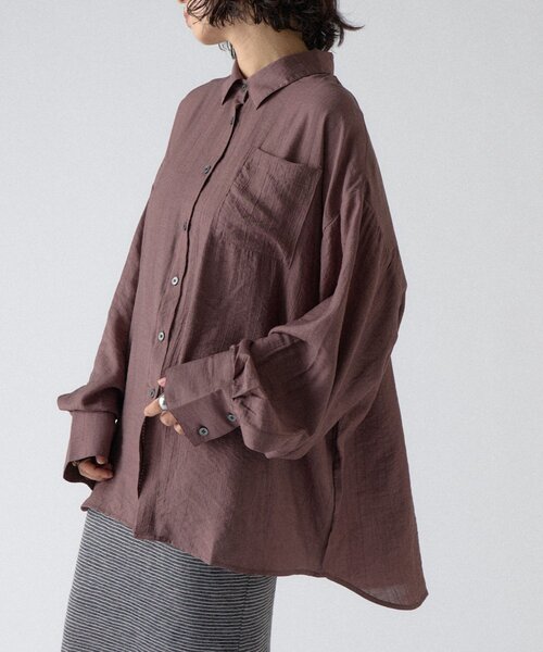 goocy（グーシー）の「袖ボリュームシアーシャツ（シャツ/ブラウス・レディース・ブラック/ブルー/アイボリー/ブラウン・FREE）」の4枚目の写真
