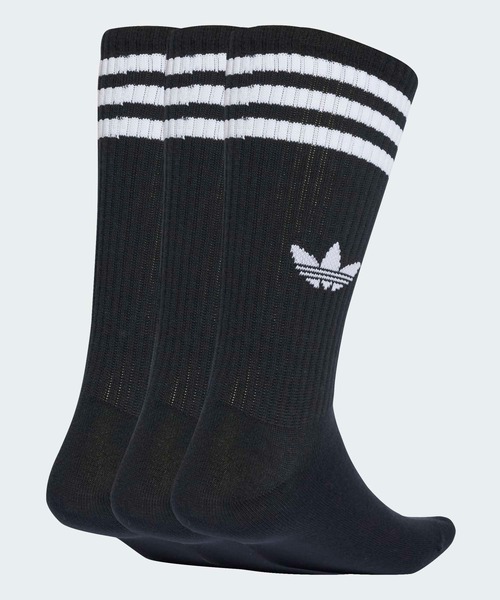adidas(アディダス)の「スリーストライプス ハイ クルーソックス 3足組 / 3S HIGH CR S 3P / アディダスオリジナルス adidas Originals(ソックス/靴下・メンズ・ブラック・kids-XXL/LARGE/MEDIUM/SMALL/X-LARGE)」の2枚目の写真