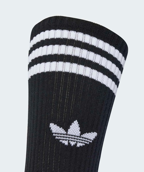 adidas(アディダス)の「スリーストライプス ハイ クルーソックス 3足組 / 3S HIGH CR S 3P / アディダスオリジナルス adidas Originals(ソックス/靴下・メンズ・ブラック・kids-XXL/LARGE/MEDIUM/SMALL/X-LARGE)」の3枚目の写真
