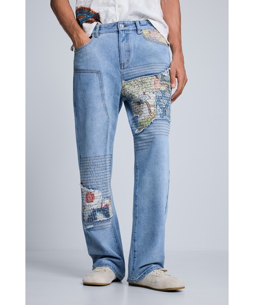 Desigual(デシグアル)の「パッチワーク プリント ストレート デニム(デニムパンツ・メンズ・ブルー・S/M/L/XL/XXL/XS)」の3枚目の写真