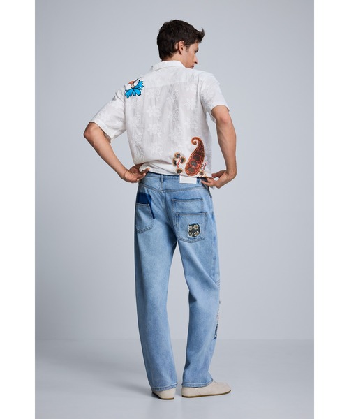 Desigual(デシグアル)の「パッチワーク プリント ストレート デニム(デニムパンツ・メンズ・ブルー・S/M/L/XL/XXL/XS)」の6枚目の写真