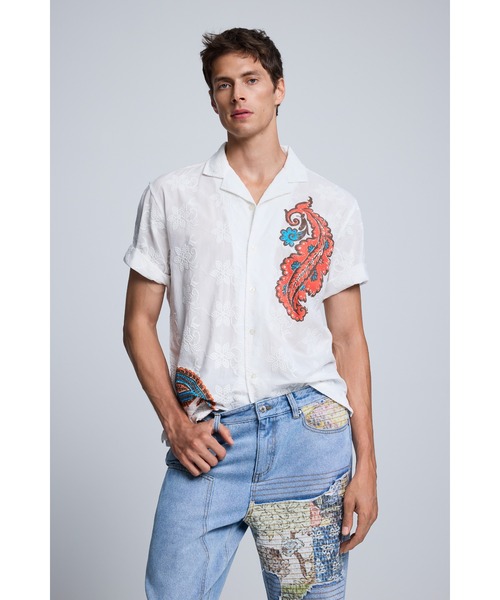 Desigual(デシグアル)の「パッチワーク プリント ストレート デニム(デニムパンツ・メンズ・ブルー・S/M/L/XL/XXL/XS)」の4枚目の写真