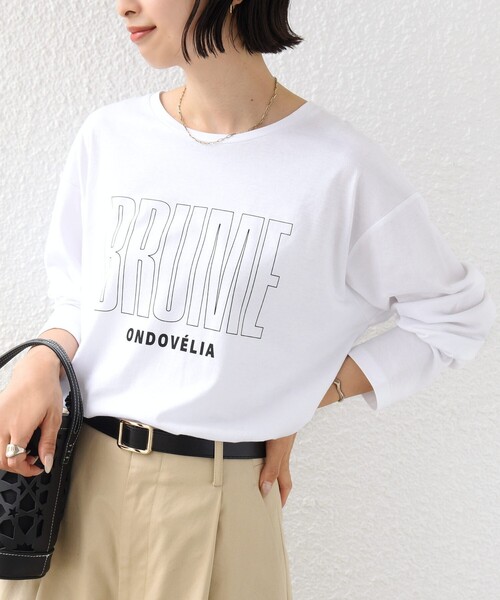 SHIPS(シップス)の「メルティ コットン ロゴ ロング スリーブ TEE(Tシャツ/カットソー・レディース・ホワイト/ダークグレー/ホワイト系・ONE SIZE)」の7枚目の写真