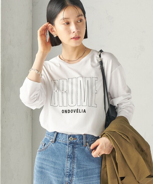 SHIPS(シップス)の「メルティ コットン ロゴ ロング スリーブ TEE(Tシャツ/カットソー・レディース・ホワイト/ダークグレー/ホワイト系・ONE SIZE)」の12枚目の写真