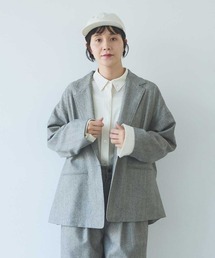 先染washable wool oversized tailored jacket