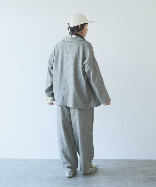 yuni（ユニ　）の「先染washable wool oversized tailored jacket（テーラードジャケット・レディース・グレー・FREE）」の5枚目の写真
