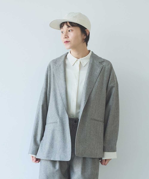 yuni（ユニ　）の「先染washable wool oversized tailored jacket（テーラードジャケット・レディース・グレー・FREE）」の6枚目の写真