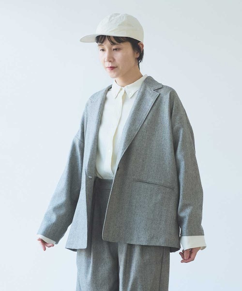 yuni（ユニ　）の「先染washable wool oversized tailored jacket（テーラードジャケット・レディース・グレー・FREE）」の8枚目の写真