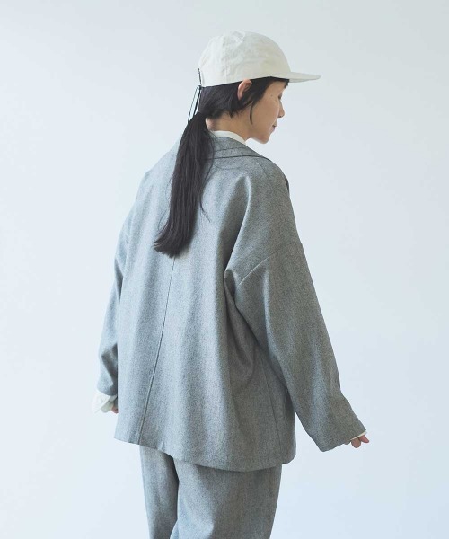 yuni（ユニ　）の「先染washable wool oversized tailored jacket（テーラードジャケット・レディース・グレー・FREE）」の11枚目の写真