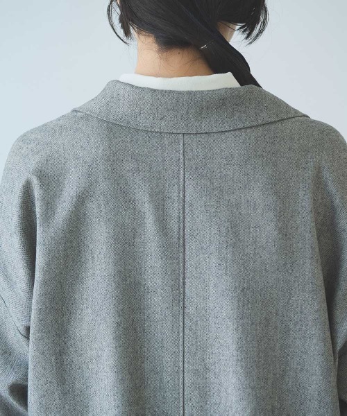 yuni（ユニ　）の「先染washable wool oversized tailored jacket（テーラードジャケット・レディース・グレー・FREE）」の16枚目の写真