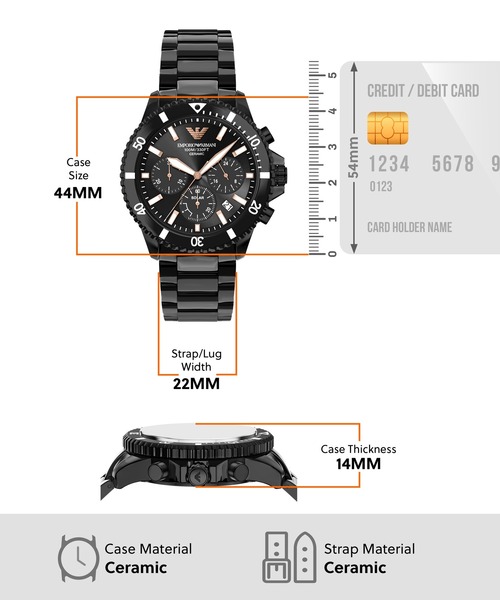 EMPORIO ARMANI(エンポリオアルマーニ)の「エンポリオ・アルマーニ 腕時計 メンズ アナログ セラミック AR70022(アナログ腕時計・メンズ・ブラック・FREE)」の5枚目の写真