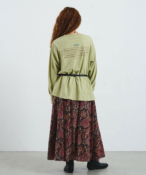 ROSE BUD(ローズバッド)の「mag.by c/ETHNIC PRINT LONG SKIRT(スカート・レディース・ブラック/バーガンディー・ONE SIZE)」の8枚目の写真