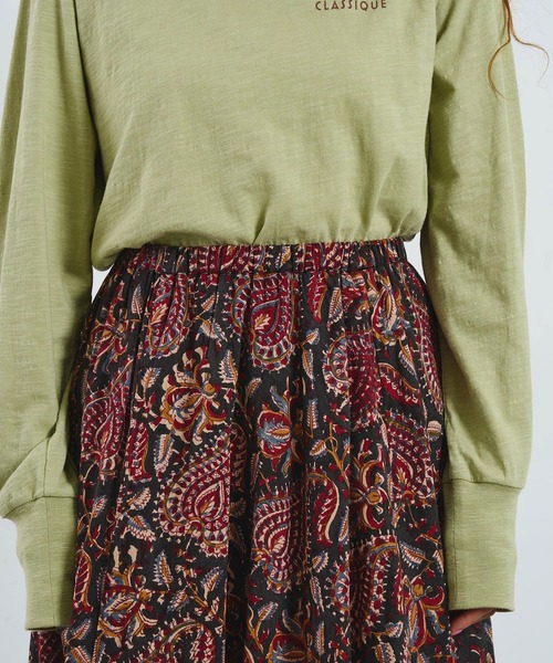 ROSE BUD(ローズバッド)の「mag.by c/ETHNIC PRINT LONG SKIRT(スカート・レディース・ブラック/バーガンディー・ONE SIZE)」の9枚目の写真