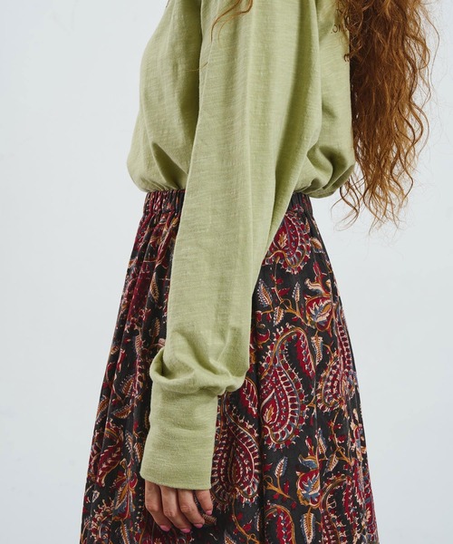 ROSE BUD(ローズバッド)の「mag.by c/ETHNIC PRINT LONG SKIRT(スカート・レディース・ブラック/バーガンディー・ONE SIZE)」の10枚目の写真
