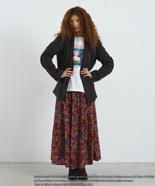 ROSE BUD(ローズバッド)の「mag.by c/ETHNIC PRINT LONG SKIRT(スカート・レディース・ブラック/バーガンディー・ONE SIZE)」の14枚目の写真