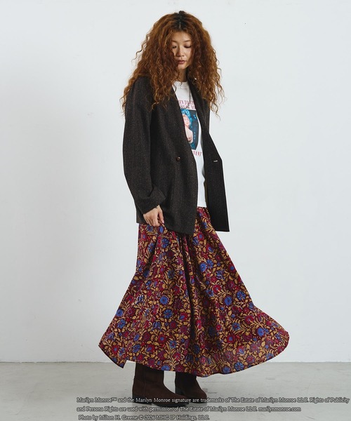ROSE BUD(ローズバッド)の「mag.by c/ETHNIC PRINT LONG SKIRT(スカート・レディース・ブラック/バーガンディー・ONE SIZE)」の15枚目の写真
