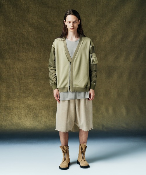 glamb（グラム）の「Bomber Cardigan / ボマーカーディガン（カーディガン/ボレロ・メンズ・カーキ/ブラック・S/M/L）」の7枚目の写真