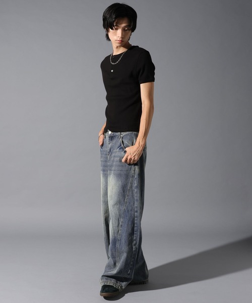 LAND MUSEUM(ランドミュージアム)の「LAND MUSEUM/デニムバレルパンツ(デニムパンツ・メンズ・ブルー・LARGE/MEDIUM)」の3枚目の写真