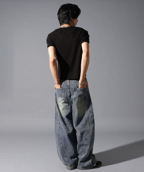 LAND MUSEUM(ランドミュージアム)の「LAND MUSEUM/デニムバレルパンツ(デニムパンツ・メンズ・ブルー・LARGE/MEDIUM)」の4枚目の写真