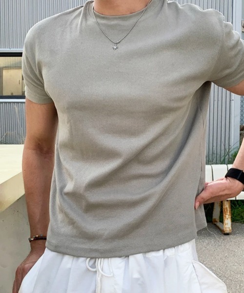 NOWLE(ノウル)の「【NOWLE】ヘビーウェイト コンパクト ボックス クロップド 半袖 Tシャツ / 短丈 ミニマル トップス(Tシャツ/カットソー・メンズ・スモークグレー/ブラック/ホワイト・MEDIUM/X-LARGE/LARGE/SMALL)」の14枚目の写真