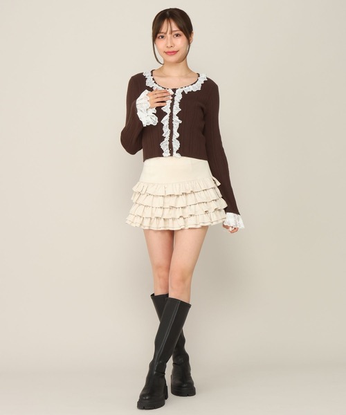 Heather（ヘザー）の「ボリュームフリルミニスカート　1063911（スカート・レディース・ブラック/アイボリー/ブラウン・M/S）」の11枚目の写真