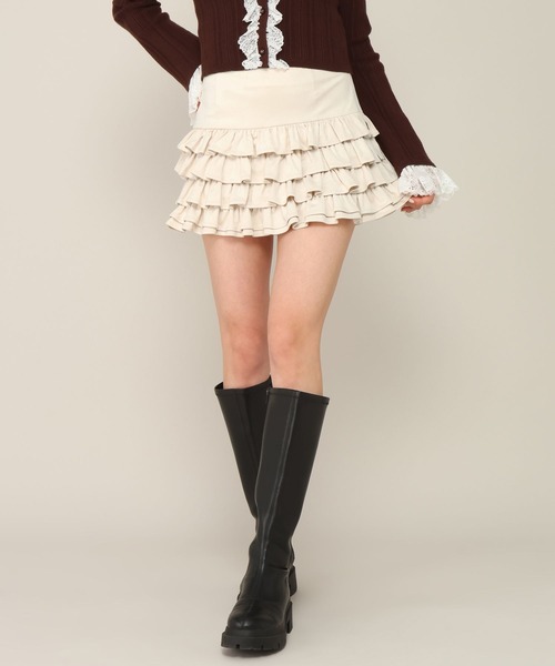 Heather（ヘザー）の「ボリュームフリルミニスカート　1063911（スカート・レディース・ブラック/アイボリー/ブラウン・M/S）」の13枚目の写真