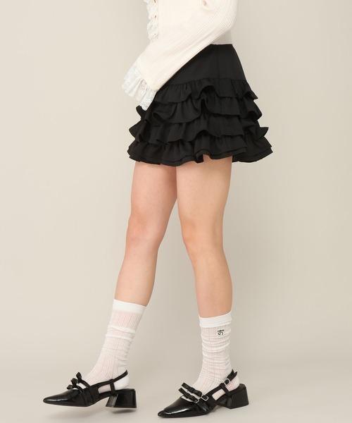 Heather（ヘザー）の「ボリュームフリルミニスカート　1063911（スカート・レディース・ブラック/アイボリー/ブラウン・M/S）」の7枚目の写真