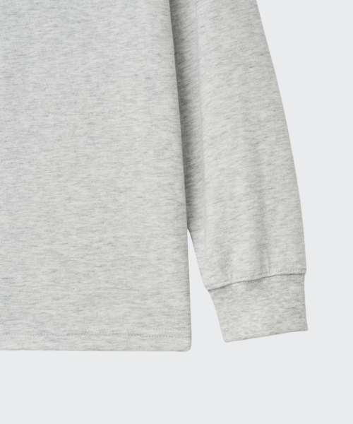 MUSINSA STANDARD KIDS（ムシンサスタンダードキッズ）の「リップカフスヘンリーネック長袖Tシャツ[メランジライトグレー]（Tシャツ/カットソー・レディース・その他・120/150/140/130/160）」の6枚目の写真