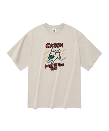 キャッチ半袖Tシャツベージュ