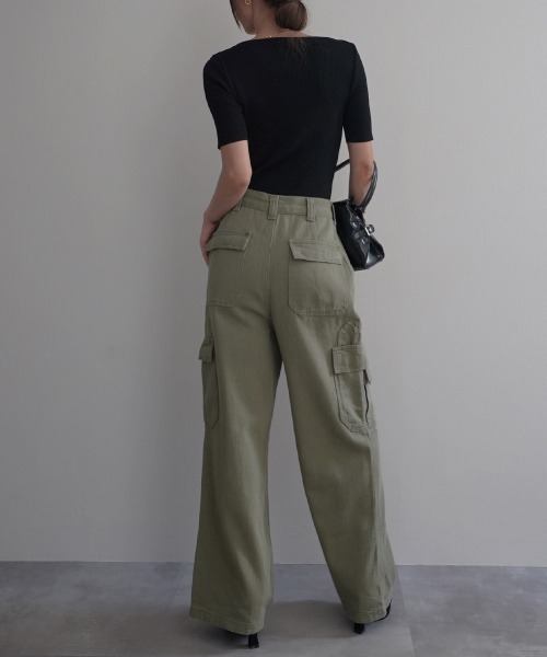 Rashik(ラシク)の「【Rashik】リブボートネックプルオーバー(Tシャツ/カットソー・レディース・ホワイト/ライトイエロー/ブラック/ピンク・FREE)」の6枚目の写真