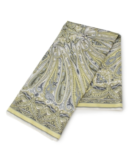 SOUP（スープ）の「ペイズリー柄プリントスカーフ（バンダナ/スカーフ・レディース・ブルー/イエロー・00）」の2枚目の写真