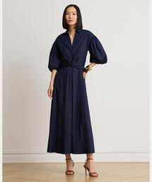LAUREN RALPH LAUREN（ローレン ラルフ ローレン）の「ツイストフロント バブルスリーブ シャツドレス（シャツワンピース）」