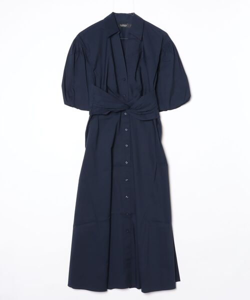 LAUREN RALPH LAUREN（ローレン ラルフ ローレン）の「ツイストフロント バブルスリーブ シャツドレス（シャツワンピース・レディース・ネイビー系1・2/0/4/6/00）」の6枚目の写真