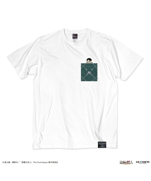 AIR TWOKYO(エアトゥーキョー)の「TVアニメ『進撃の巨人』The Final Season 完結編 ポケットTシャツ リヴァイ(Tシャツ/カットソー・レディース・ホワイト・LARGE/MEDIUM/SMALL/XX-LARGE/X-LARGE)」の4枚目の写真