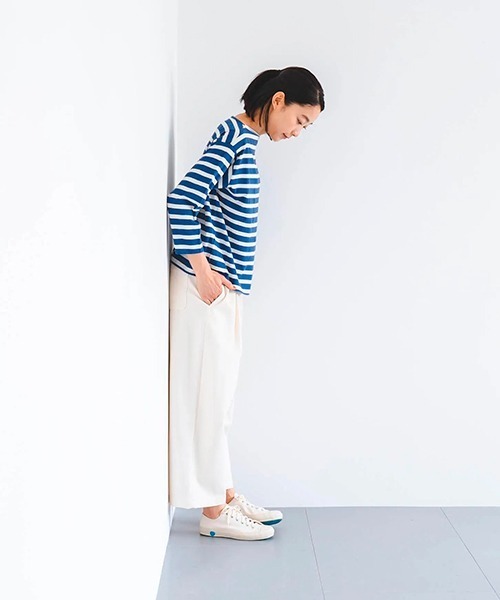 D（ディー）の「コットンウールツイルワイドパンツ（その他パンツ・レディース・チャコールグレー/アイボリー・MEDIUM）」の10枚目の写真