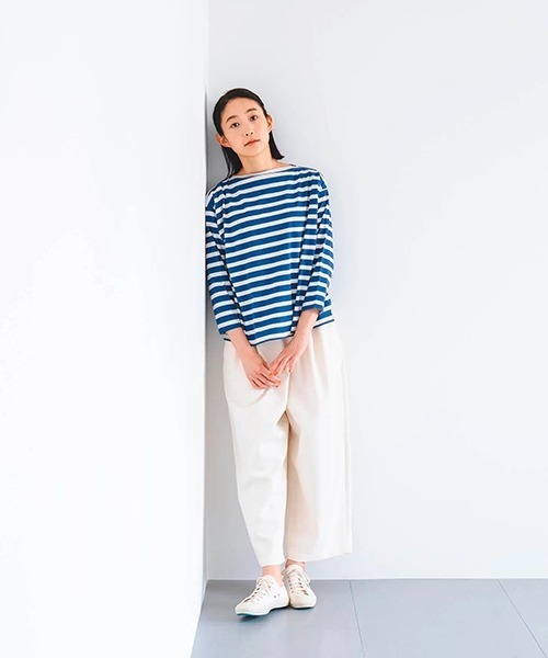 D（ディー）の「コットンウールツイルワイドパンツ（その他パンツ・レディース・チャコールグレー/アイボリー・MEDIUM）」の12枚目の写真