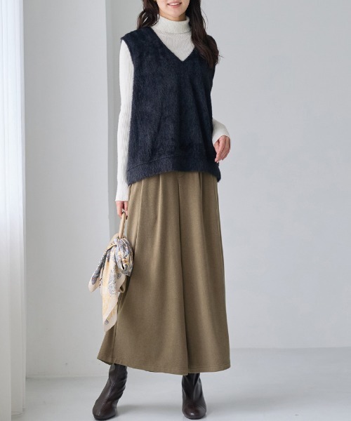 alotta（アロッタ）の「なめらか起毛ガウチョパンツ　レギュラー（その他パンツ・レディース・モカ/ボルドー/ブラック/チャコール・LL/M/L）」の15枚目の写真
