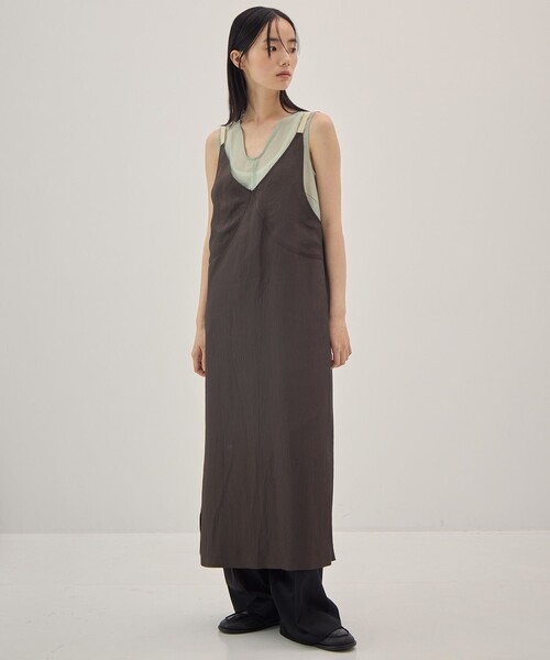 muller of yoshiokubo（ミュラーオブヨシオクボ）の「[muller of yoshiokubo/ミュラー オブ ヨシオクボ]別注Layered Dress/レイヤードドレス/ワンピース（ワンピース・レディース・グリーン/ダークグレー・36/38）」の8枚目の写真