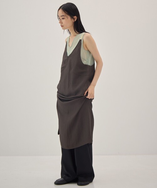 muller of yoshiokubo（ミュラーオブヨシオクボ）の「[muller of yoshiokubo/ミュラー オブ ヨシオクボ]別注Layered Dress/レイヤードドレス/ワンピース（ワンピース・レディース・グリーン/ダークグレー・36/38）」の6枚目の写真