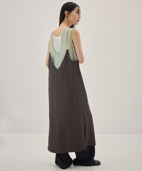 muller of yoshiokubo（ミュラーオブヨシオクボ）の「[muller of yoshiokubo/ミュラー オブ ヨシオクボ]別注Layered Dress/レイヤードドレス/ワンピース（ワンピース・レディース・グリーン/ダークグレー・36/38）」の5枚目の写真