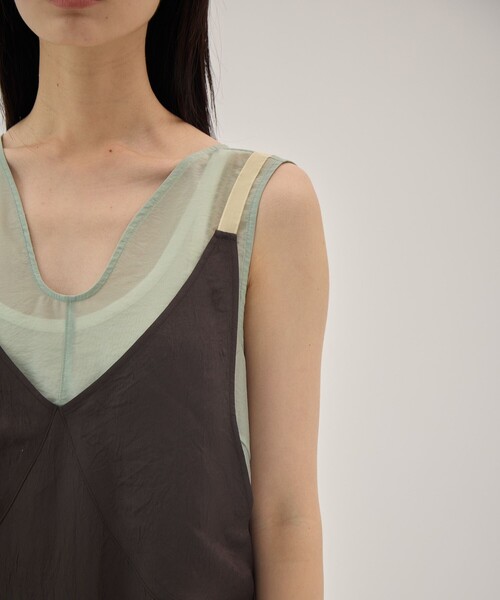 muller of yoshiokubo（ミュラーオブヨシオクボ）の「[muller of yoshiokubo/ミュラー オブ ヨシオクボ]別注Layered Dress/レイヤードドレス/ワンピース（ワンピース・レディース・グリーン/ダークグレー・36/38）」の3枚目の写真