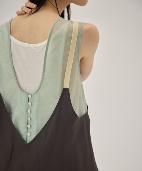 muller of yoshiokubo（ミュラーオブヨシオクボ）の「[muller of yoshiokubo/ミュラー オブ ヨシオクボ]別注Layered Dress/レイヤードドレス/ワンピース（ワンピース・レディース・グリーン/ダークグレー・36/38）」の15枚目の写真