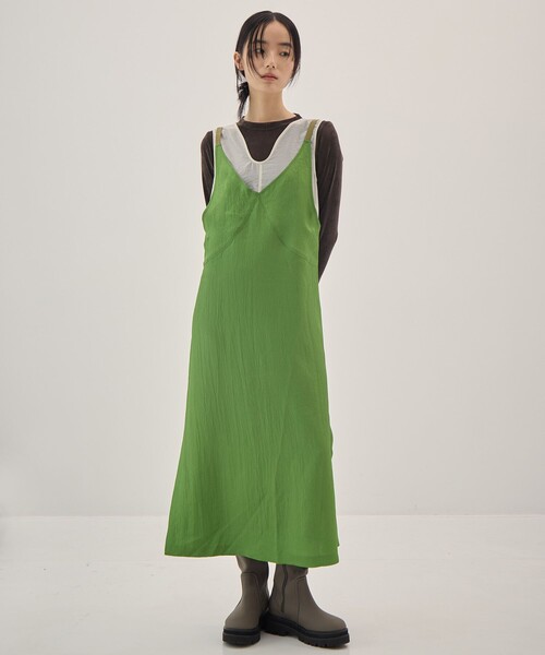 muller of yoshiokubo（ミュラーオブヨシオクボ）の「[muller of yoshiokubo/ミュラー オブ ヨシオクボ]別注Layered Dress/レイヤードドレス/ワンピース（ワンピース・レディース・グリーン/ダークグレー・36/38）」の13枚目の写真