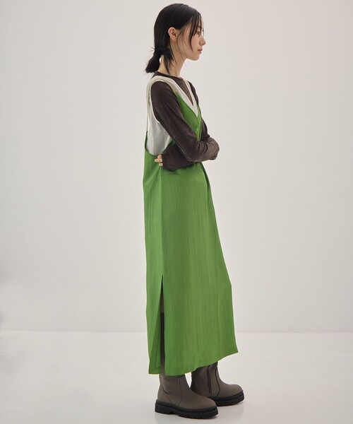 muller of yoshiokubo（ミュラーオブヨシオクボ）の「[muller of yoshiokubo/ミュラー オブ ヨシオクボ]別注Layered Dress/レイヤードドレス/ワンピース（ワンピース・レディース・グリーン/ダークグレー・36/38）」の11枚目の写真