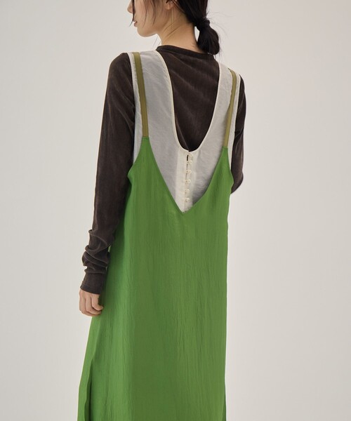 muller of yoshiokubo（ミュラーオブヨシオクボ）の「[muller of yoshiokubo/ミュラー オブ ヨシオクボ]別注Layered Dress/レイヤードドレス/ワンピース（ワンピース・レディース・グリーン/ダークグレー・36/38）」の9枚目の写真