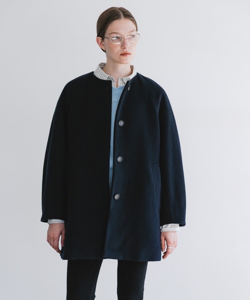 URBAN RESEARCH(アーバンリサーチ)の「スーパー100ウールモッサノーカラーコート(その他アウター・レディース・ブラウン系その他/ネイビー・36/38)」の3枚目の写真