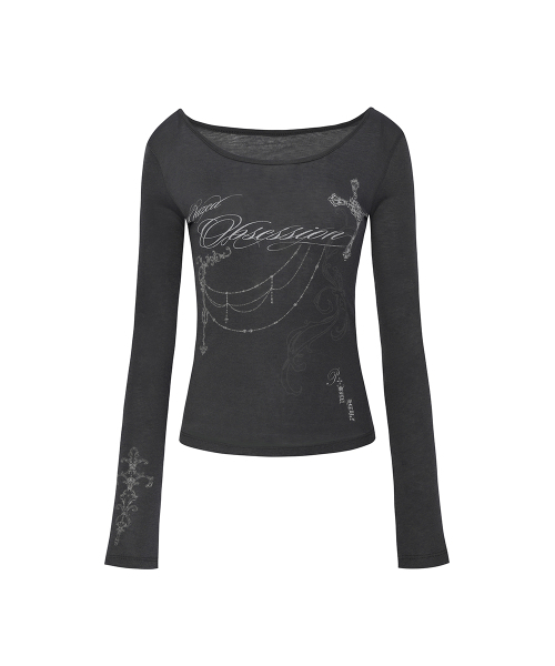 PAIN OR PLEASURE(ペインオアプレジャー)の「DUSK グラフィックTシャツ チャコール(Tシャツ/カットソー・レディース・その他・SMALL/MEDIUM)」の1枚目の写真