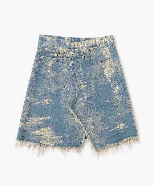 TAAKK(ターク)の「EX.DENIM WRAP SKIRT(デニムスカート・レディース・グレー/ブルー/レッド・FREE)」の4枚目の写真