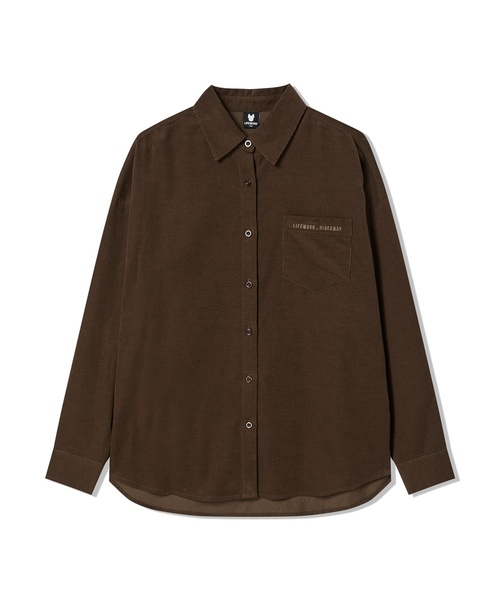 LIFE WORK(ライフワーク)の「レディース ルーズフィットフォーマルポケットコーデュロイシャツ(シャツ/ブラウス・レディース・アイボリー/ブラック/ブラウン・FREE)」の3枚目の写真